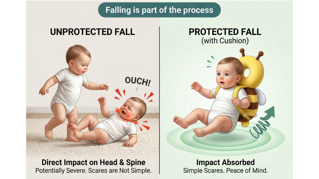 Protector Cabeza Bebé Antigolpes | Cojín Seguridad Primeros Pasos
